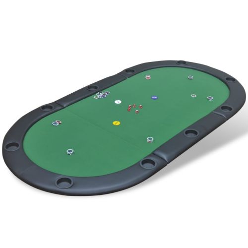 vidaXL Składany blat do pokera dla 10 graczy, zielony