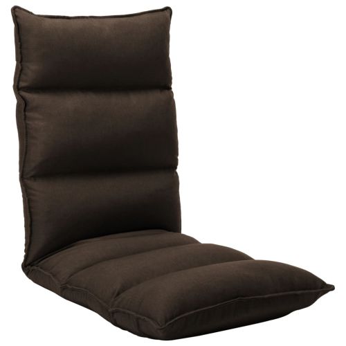 vidaXL Składane krzesło podłogowe, brązowe, tkanina