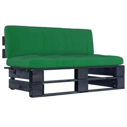 vidaXL Ogrodowa sofa środkowa z palet, czarna, drewno sosnowe