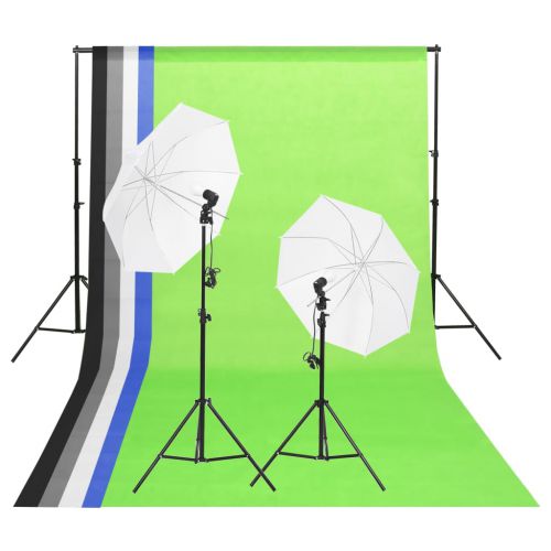 vidaXL Studyjny zestaw oświetleniowy z tłami i parasolkami