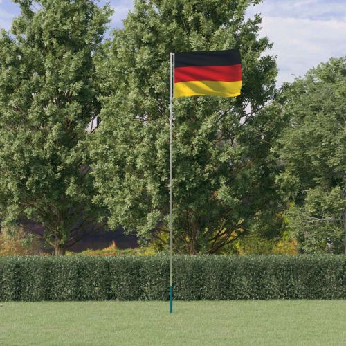 vidaXL Flaga Niemiec z masztem, 5,55 m, aluminium