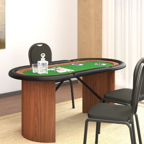 vidaXL Stół pokerowy dla 10 osób, zielony, 160x80x75 cm