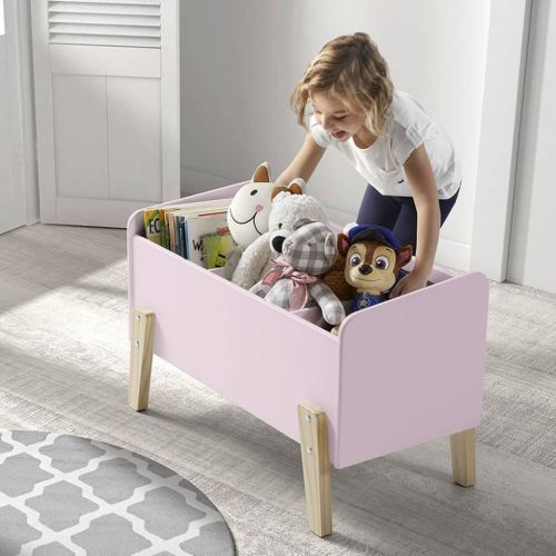 Vipack Skrzynka na zabawki Kiddy, drewniana, różowa