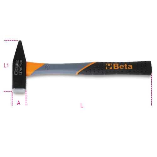 Beta Tools Młotek ślusarski 1370T 1000, trzonek z włókna, 36 cm