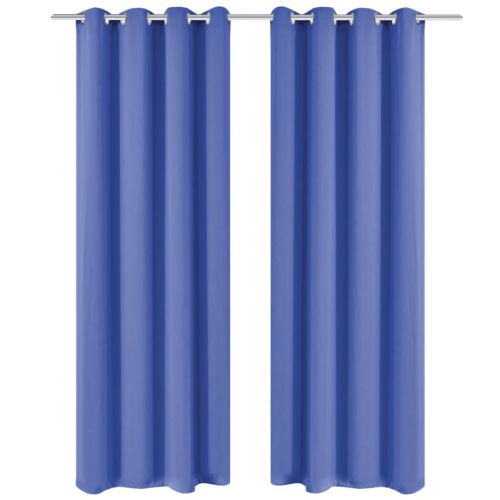 vidaXL Zasłony zaciemniające z kółkami, 2 szt., 135x245 cm, niebieskie