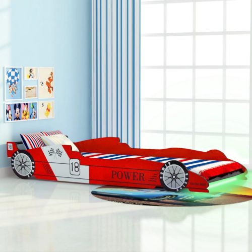 vidaXL Łóżko dziecięce w kształcie samochodu, 90 x 200 cm, czerwone