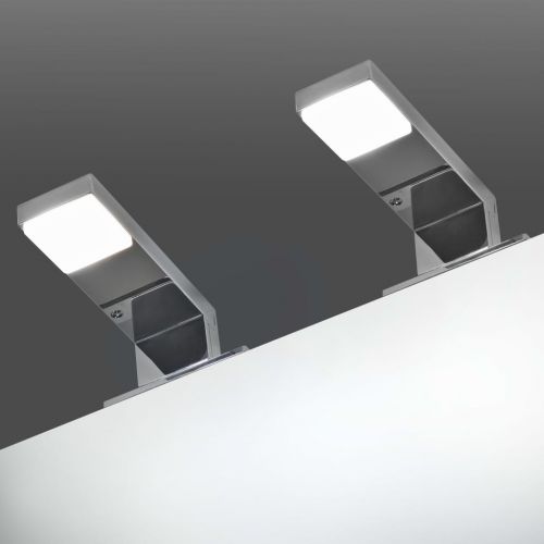 vidaXL Lampy nad lustro, 2 szt., 2 W, zimne, białe światło