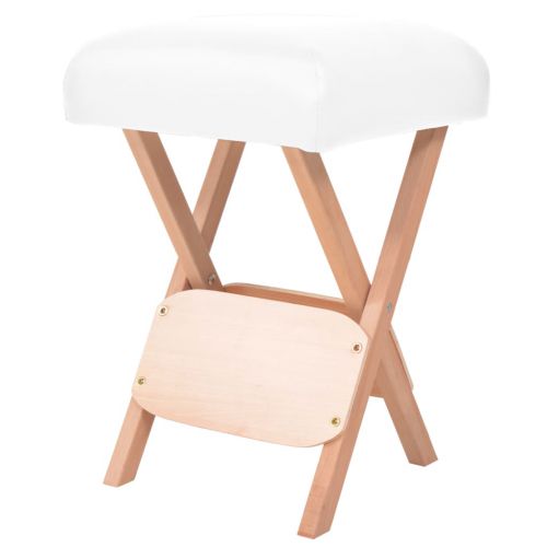 vidaXL Składany stołek do masażu, grubość siedziska 12 cm, biały