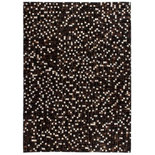 vidaXL Patchworkowy dywan ze skóry bydlęcej, 160x230 cm, czarno-biały