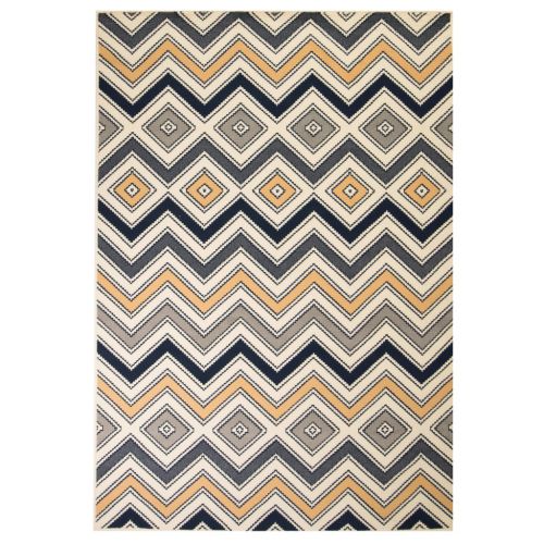 vidaXL Nowoczesny dywan w zygzak, 160x230 cm, brązowo-czarno-niebieski
