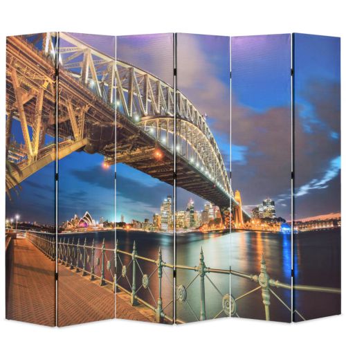 vidaXL Składany parawan, 228x170 cm, motyw Mostu Portowego w Sydney