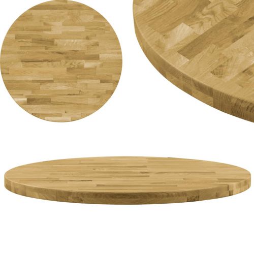 vidaXL Okrągły blat do stolika z litego drewna dębowego, 44 mm, 700 mm
