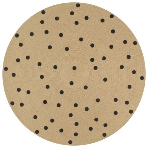 vidaXL Ręcznie wykonany dywanik, juta, w kropki, 90 cm