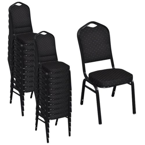 vidaXL Krzesła stołowe, 20 szt., czarne, tkanina
