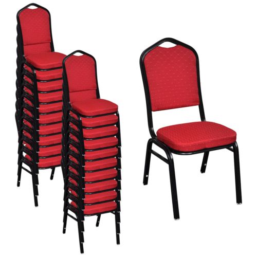 vidaXL Krzesła stołowe, 20 szt., czerwone, tkanina