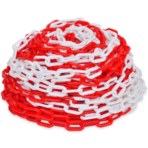 Plastikowy łańcuch ostrzegawczy, 30 m, czerwono-biały
