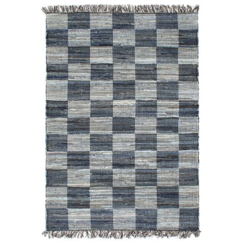 vidaXL Ręcznie tkany dywanik Chindi, dżins, 120x170 cm, niebieski