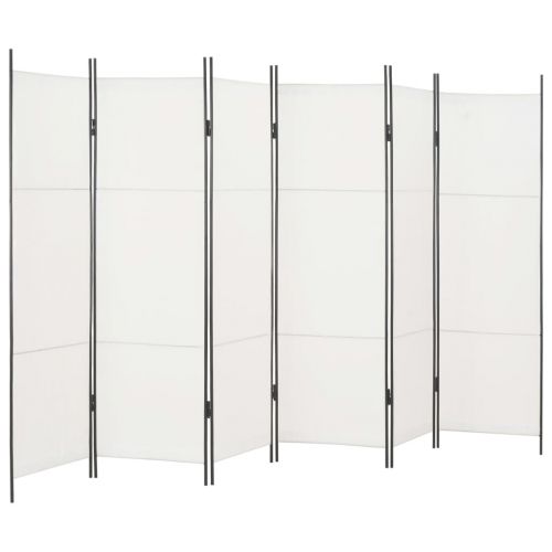 vidaXL Parawan 6-panelowy, biały, 300 x 180 cm