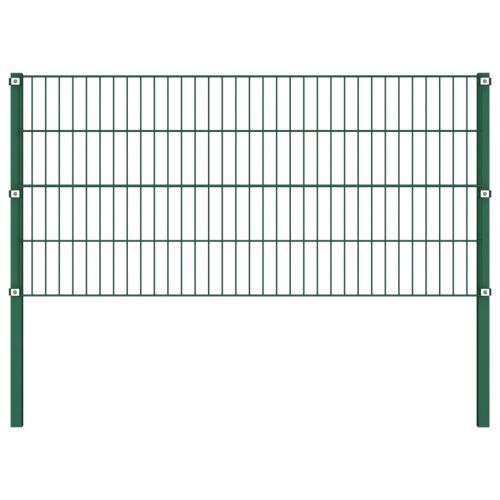 vidaXL Panel ogrodzeniowy ze słupkami, żelazny, 1,7 x 0,8 m, zielony