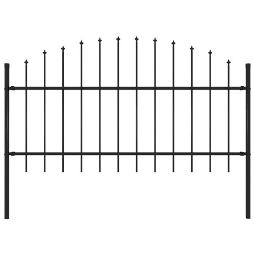vidaXL Panel ogrodzeniowy z grotami (1-1,25) x 1,7 m, stal, czarny