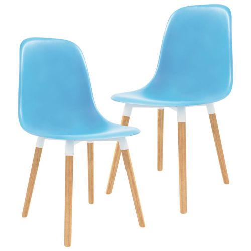 vidaXL Krzesła do jadalni, 2 szt., niebieskie, plastik
