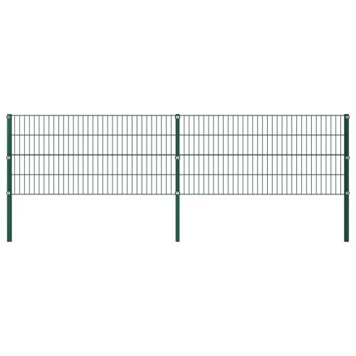 vidaXL Panel ogrodzeniowy ze słupkami, żelazny, 3,4 x 0,8 m, zielony