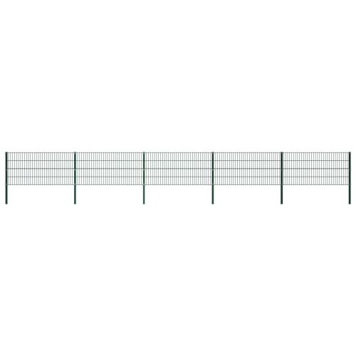 vidaXL Panel ogrodzeniowy ze słupkami, żelazny, 8,5 x 0,8 m, zielony