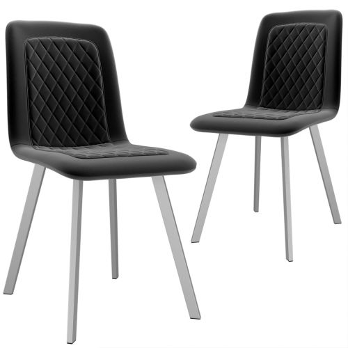 vidaXL Krzesła stołowe, 2 szt., czarne, aksamitne