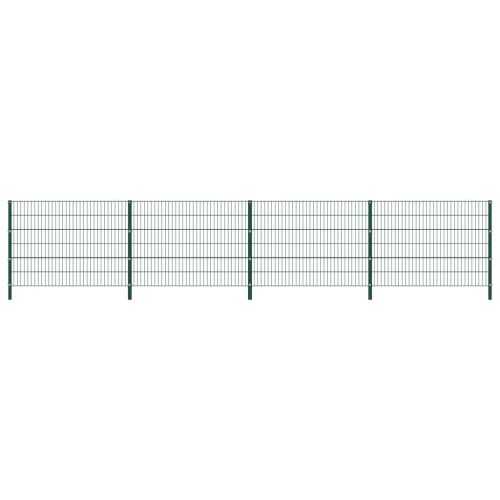 vidaXL Panel ogrodzeniowy ze słupkami, żelazny, 6,8 x 1,2 m, zielony