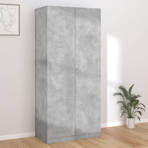 vidaXL Szafa, betonowa szarość, 90 x 52 x 200 cm, płyta wiórowa