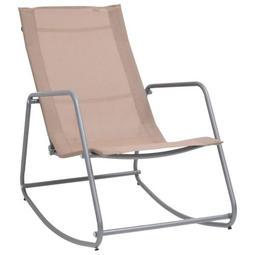 vidaXL Ogrodowe krzesło bujane, kolor taupe, 95x54x85 cm, textilene