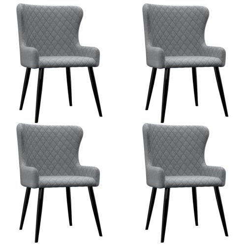 vidaXL Krzesła do jadalni, 4 szt., jasnoszare, tapicerowane tkaniną