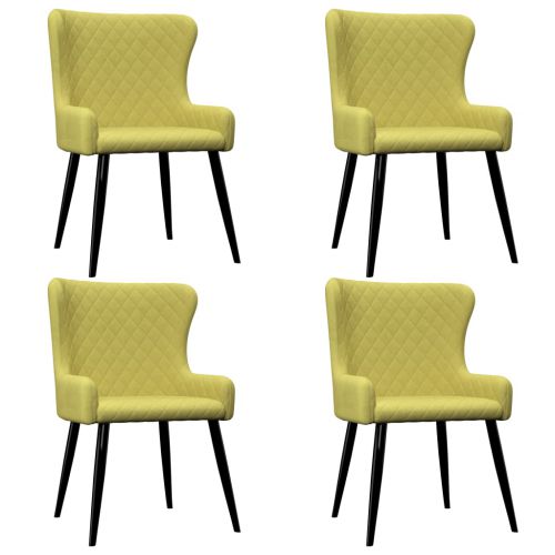 vidaXL Krzesła do jadalni, 4 szt., zielone, tapicerowane tkaniną