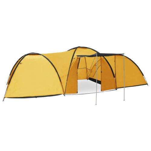 vidaXL Namiot turystyczny typu igloo, 650x240x190 cm, 8-os., żółty