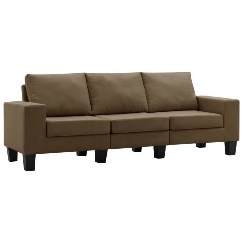 vidaXL 3-osobowa sofa, brązowa, tapicerowana tkaniną
