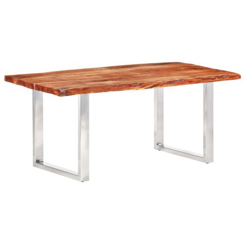 vidaXL Stół z litego drewna akacji, naturalna krawędź, 220 cm, 6 cm