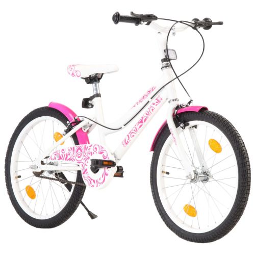 vidaXL Rower dla dzieci, 20 cali, różowo-biały