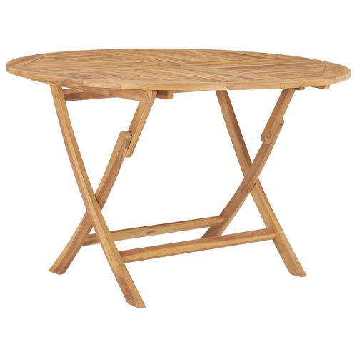 vidaXL Składany stół ogrodowy, Ø 120 cm, lite drewno tekowe