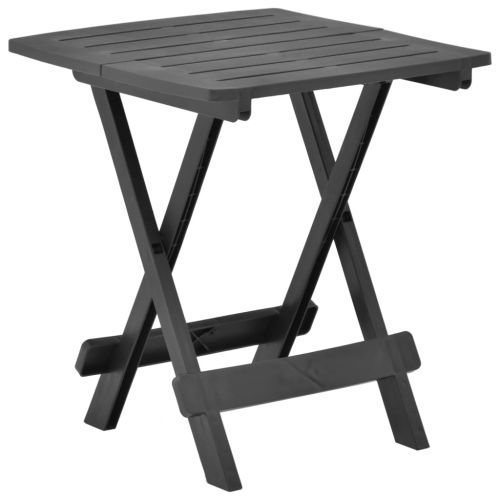 vidaXL Składany stolik ogrodowy, antracytowy, 45x43x50 cm, plastik