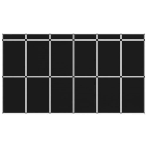 vidaXL 18-panelowa składana ścianka wystawiennicza, 362x200 cm, czarna