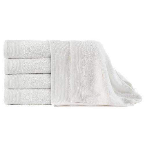 vidaXL Ręczniki kąpielowe, 5 szt, bawełna, 450 g/m², 100x150 cm, białe
