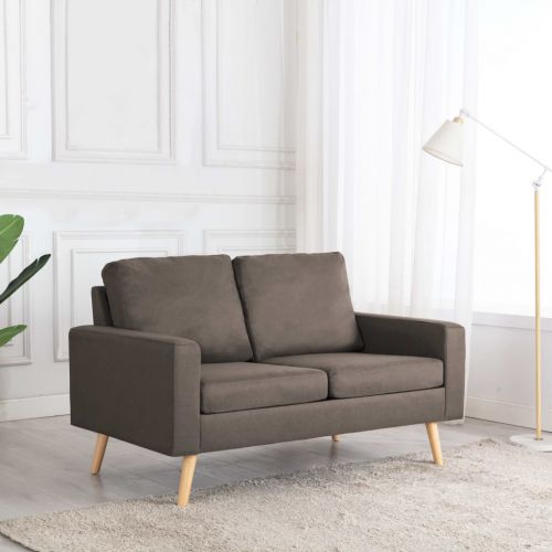 vidaXL 2-osobowa sofa, kolor taupe, tapicerowana tkaniną