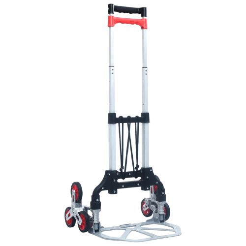 vidaXL Składany schodowy wózek transportowy, 70 kg, aluminium, srebrny