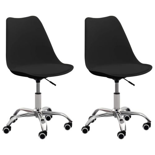 vidaXL Krzesła biurowe, 2 szt., czarne, sztuczna skóra