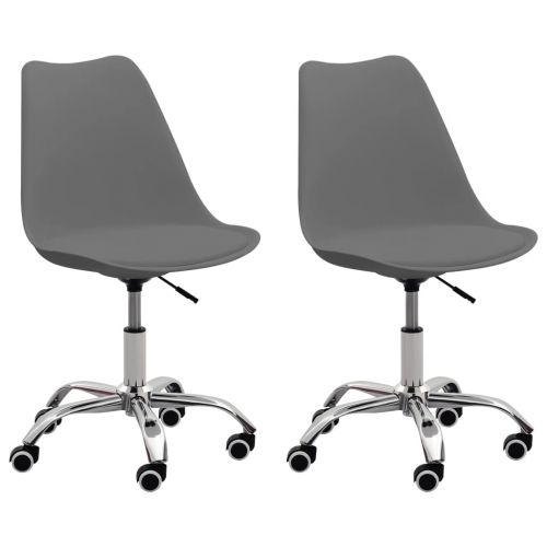 vidaXL Krzesła biurowe, 2 szt., szare, sztuczna skóra