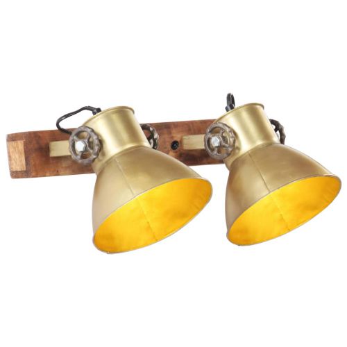 vidaXL Industrialna lampa ścienna, mosiądz, 45x25 cm, E27