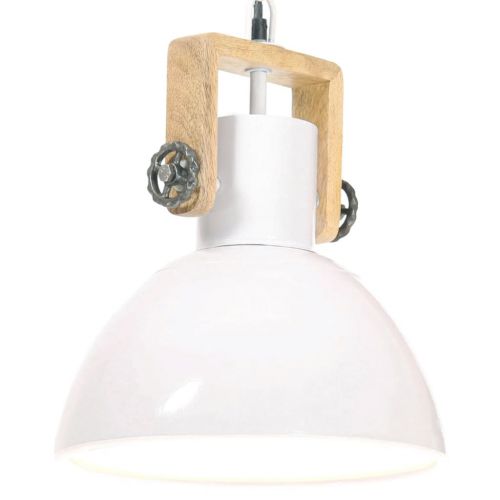 vidaXL Industrialna lampa wisząca, 25 W, biała, okrągła, 30 cm, E27