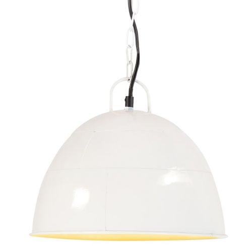 vidaXL Industrialna lampa wisząca, 25 W, biała, okrągła, 31 cm, E27