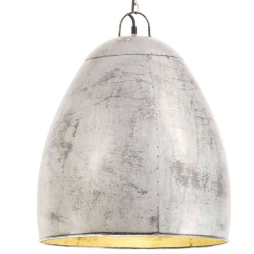 vidaXL Industrialna lampa wisząca, 25 W, srebrna, okrągła, 42 cm, E27