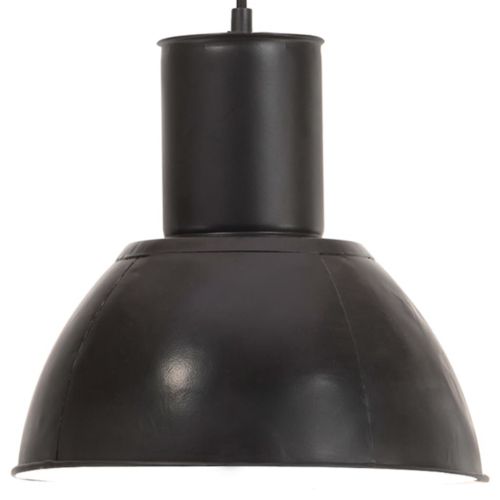 vidaXL Lampa wisząca, 25 W, czarna, okrągła, 28,5 cm, E27
